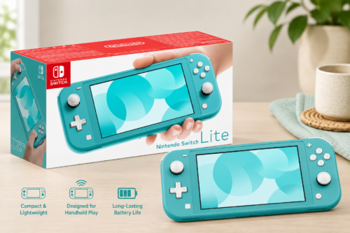NINTENDO SWITCH LITE, HANDHELD CONSOLE, TURQUOISE-AUTO WIN 05/09