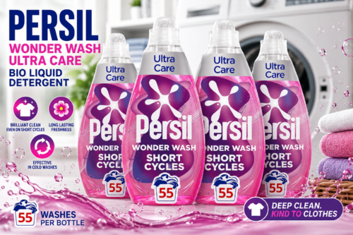 4 BOTTLES OF Persil Wonder Wash Ultra Care Bio Liquid Detergent 1.485 L (55 washes)
