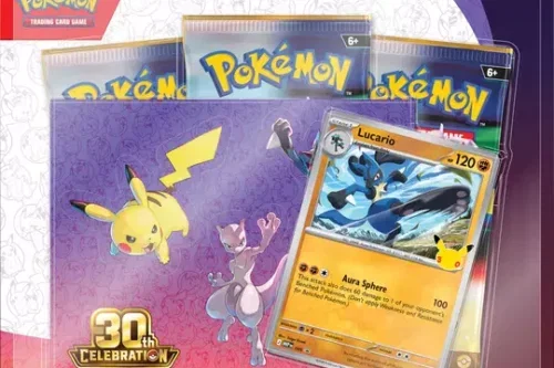 Pokémon 30th Celebration Tech Sticker Booster Pack Lucario Trading Card-AUTO WIN 06/10