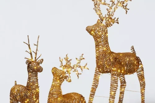 John Lewis Pre-Lit LED Wicker Standing Reindeer, Brown set of three-AUTO WIN 09/10