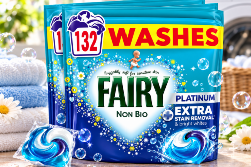Fairy Non Bio Platinum Washing PODS® Extra Stain Removal 132ct AUTO-WIN 07/10