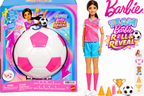 Barbie Team Roll and Reveal Soccer Player Doll and Accessories-AUTO WIN 18/10
