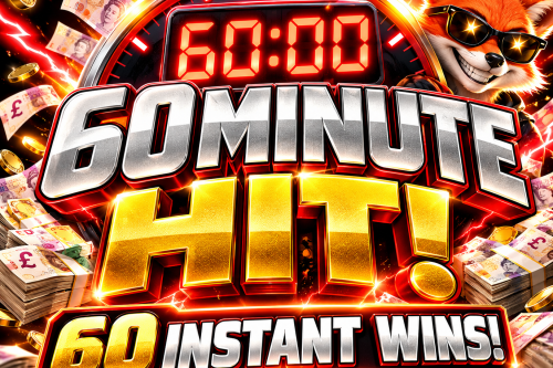 60 MINUTE HIT – 60 INSTANT WINS AUTO-WIN Main Jackpot £60 27/10