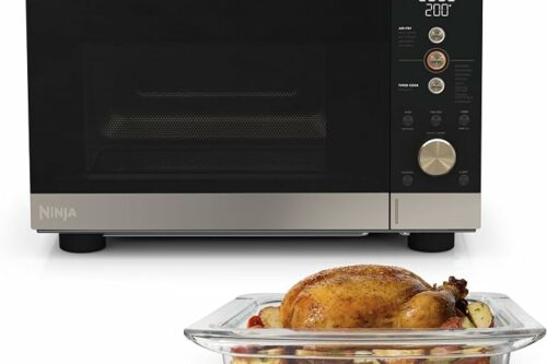 Ninja CRISPi Microwave and Air Fryer, FusionCrisp Technology, 8 Microwave and 5 Air Fry Presets, Includes 5.2L PFAS-Free Glass Cooking Dish, Removable Crisper Tray, Stone & Gold-auto win 11/10