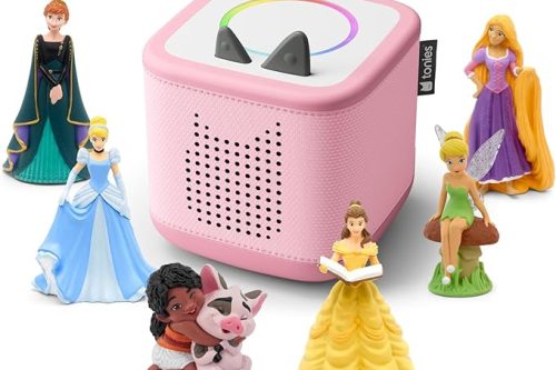 TONIEBOX 2 AUDIO PLAYER DISNEY PRINCESS BUNDLE FOR KIDS 3+ WITH ANNA, ELSA (FROZEN), MOANA, TINKER BELL, CINDERELLA, TANGLED, AND BELLE – CLOUD PINK-AUTO WIN 01/11