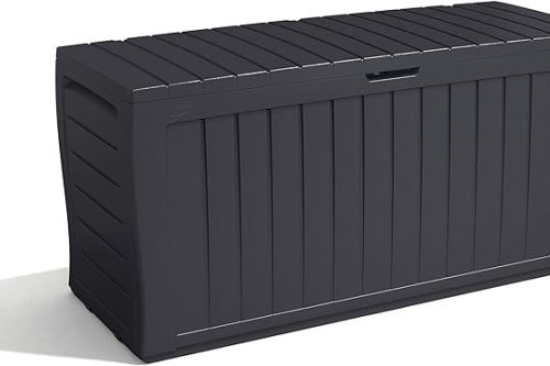Keter Marvel+ 270L Garden Storage Box Graphite Wood Effect, Weatherproof-AUTO WIN 03/11