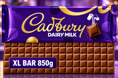 2X CADBURY DAIRY MILK CHOCOLATE GIFT BAR, EXTRA-LARGE, 850G 07/10