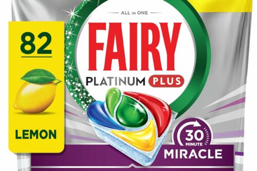 Fairy 30 Minute Miracle Platinum Plus Dishwasher Tablets, 82 Capsules