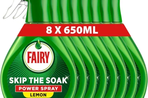 FAIRY SKIP THE SOAK DISH POWER SPRAY, LEMON, 8X650ML, GREASE REMOVER & DEGREASER FOR FAST, EFFORTLESS CLEANING-AUTO WIN 11/10