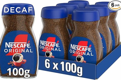 NESCAFÉ ORIGINAL DECAF INSTANT COFFEE 100G, RICH AROMA, FULL AND BOLD FLAVOUR (PACK OF 6) 300G-AUTO WIN 13/10