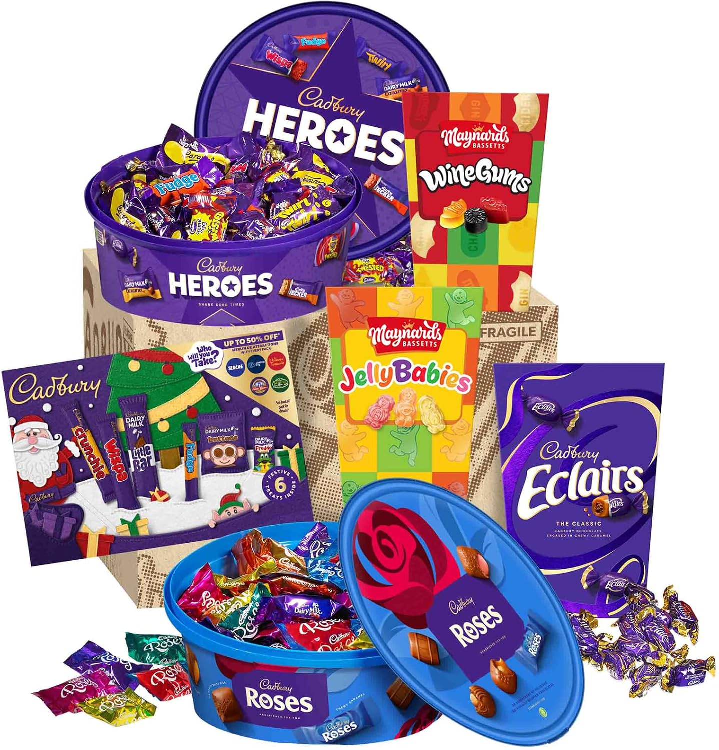 Cadbury Christmas Hamper by Cadbury Gifts Direct- Heroes, Roses, Selection Box, Candy Cartons AUTO-WIN 31/10