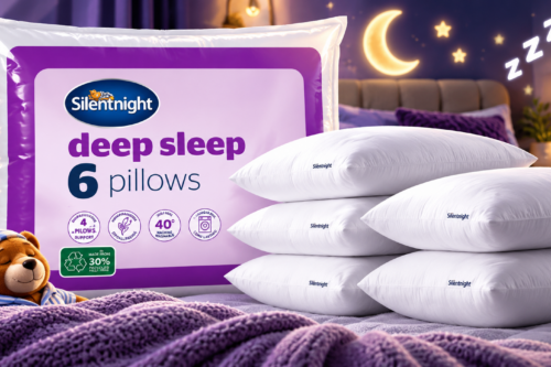 Silentnight Deep Sleep Pillow Pack of 6 - Soft Hotel Bed Pillows 6 Pack - Machine Washable Hollowfibre Sleep Easy Pillows,White AUTO-WIN 05/10
