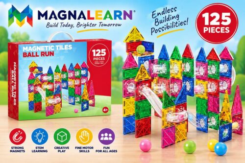 Magnetic Tiles Ball Run 125-Piece Set-AUTO WIN 24/10
