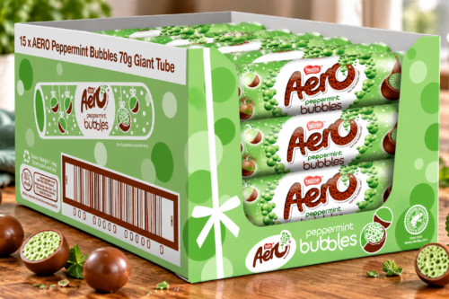 NESTLE AERO BUBBLES PEPPERMINT MINT CHOCOLATE GIANT TUBES 15 X 70 G- AUTO WIN 21/10