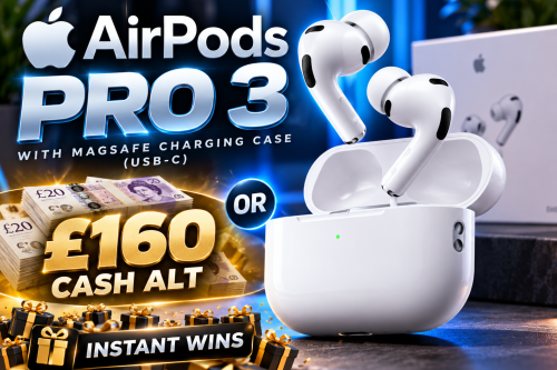 Apple AirPods Pro 3 with MagSafe Charging Case (USB-C), White OR £160 CASH ALT + INSTANT WINS – 03/11