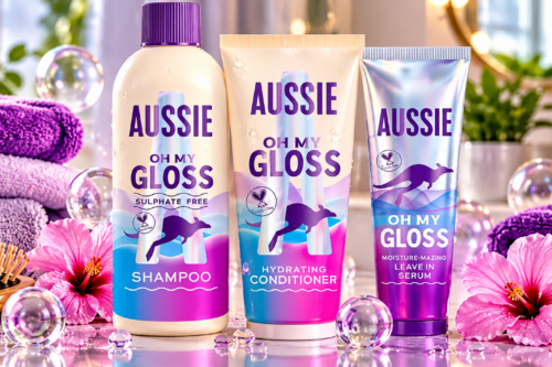 Aussie Oh My Gloss Shampoo & Conditioner Set +Leave in Hair Treatment Serum AUTO-WIN 16/10