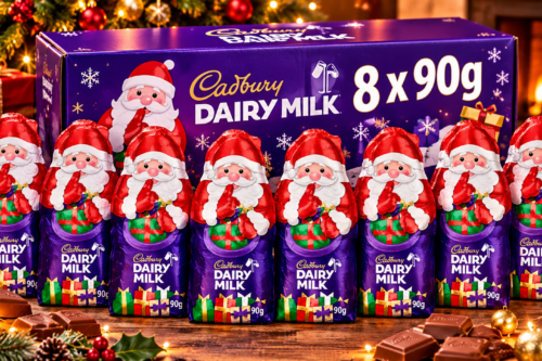 CADBURY DAIRY MILK HOLLOW CHOCOLATE SANTA 90G (BOX OF 8) AUTO-WIN 18/10