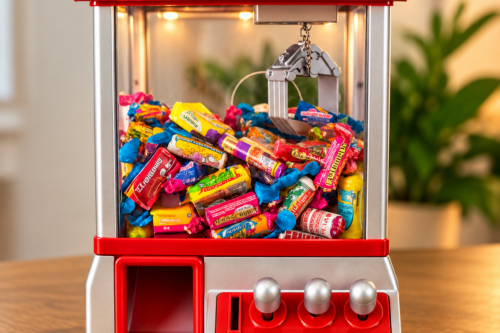 Gr8 Home Traditional Fairground Candy Grabber Desktop Sweet Treat Retro Arcade Joystick Sweet Machine Grab Gadget Fun Crane Claw Toy Game Dispenser AUTO WIN 21/10