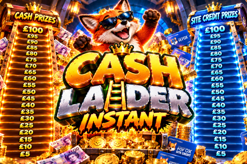 COMPETITION FOX CASH & SITE CREDIT L🪜DDER INSTANT JACKPOT £50 cash £50 site credit  AUTO-WIN 29/10