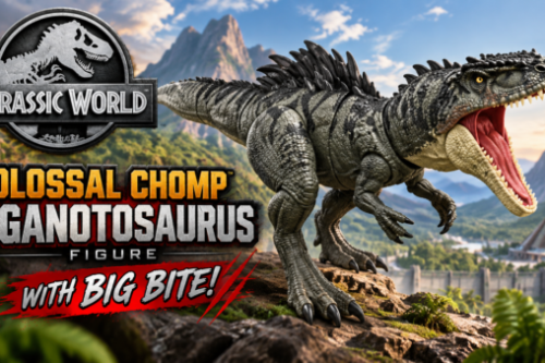 Jurassic World Colossal Chomp Giganotosaurus Figure with Big Bite-AUTO WIN 29/10