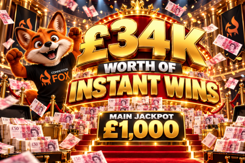 £34,000 WORTH OF INSTANTS -MAIN PRIZE £1,000 CASH JACKPOT – 02/11 -AUTO WIN