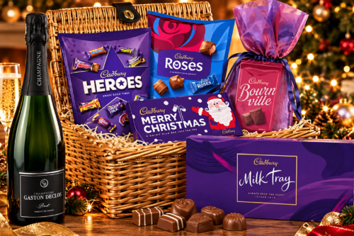 CADBURY CHRISTMAS CHOCOLATE & CHAMPAGNE BASKET AUTO-WIN 18/10