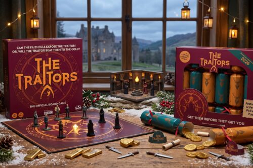 The Traitors Christmas Crackers Pack Of 6 and Goliath Games The Traitors Official Board Game-AUTO WIN 15/10