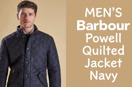 MENS Barbour Powell Quilted Jacket, Navy-AUTO WIN