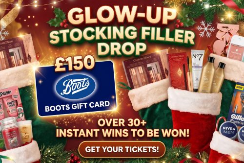 THE GLOW- UP STOCKING FILLER DROP- MAIN JACKPOT £150 BOOTS GIFT CARD- AUTO WIN 28/10