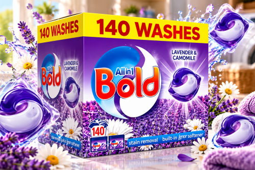 BOLD ALL-IN-1 PODS WASHING LIQUID LAUNDRY DETERGENT CAPSULES, 140 WASHES AUTO-WIN 23/10
