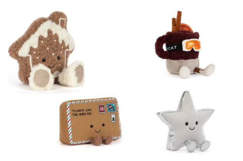 JELLYCAT Bundle Molasi Cookie,Amuseables Silver Star,Amuseables Mullover Spiced Drink,Amuseables Letter to Santa AUTO-WIN 27/10