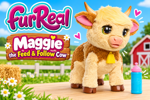 FurReal Plush Toy Interactive Pet Maggie the Feed & Follow Cow-AUTO WIN 01/11