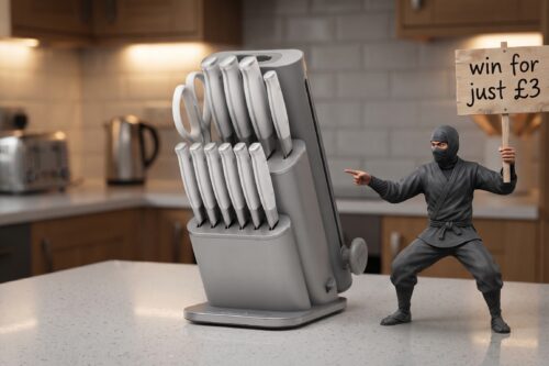 Ninja Stay Sharp 13 Piece Smart Knife Block Set - Grey- AUTO WIN 07/10
