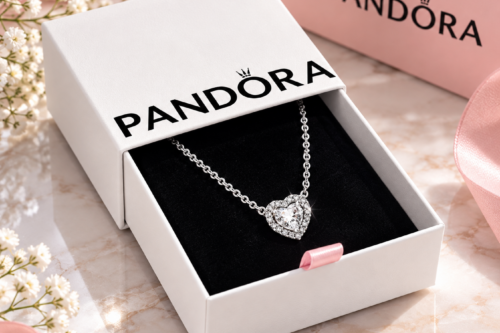 PANDORA TIMELESS WOMEN’S STERLING SILVER ELEVATED HEART CUBIC ZIRCONIA PENDANT NECKLACE, 45CM, WITH GIFT BOX-AUTO WIN 20/10
