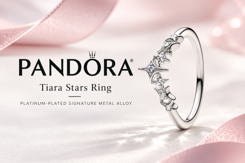 Pandora Tiara Stars Ring Platinum-plated signature metal alloy-AUTO WIN 01/11