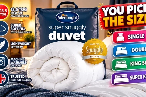 YOU PICK THE SIZE Silentnight Deep Sleep 13.5 Tog Duvet - Autumn Winter Comfy Bed Quilt Warm Sleep Ideal for Cold Nights Luxury Filled Soft Comfort - Hypoallergenic Machine Washable, AUTO-WIN 31/10