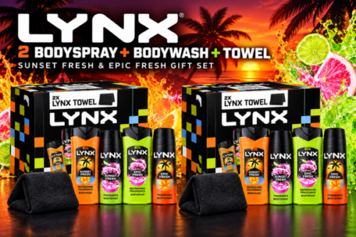 WIN 2 Lynx Bodyspray + Bodywash + Towel Sunset Fresh & Epic Fresh Gift Set -AUTO WIN 01/11