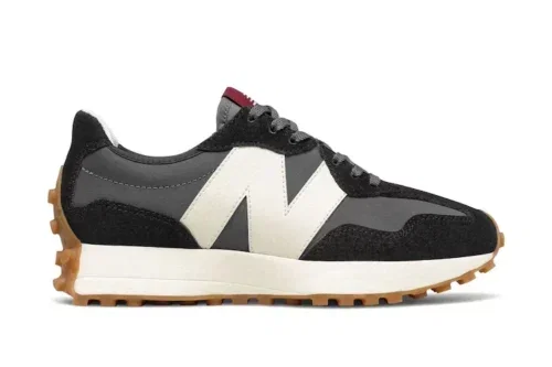 NEW BALANCE BLACK/GREY WOMENS 327 TRAINERS-AUTO WIN 06/10