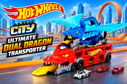 Hot Wheels City Ultimate Dual Dragon Transporter Toy-AUTO WIN 29/10