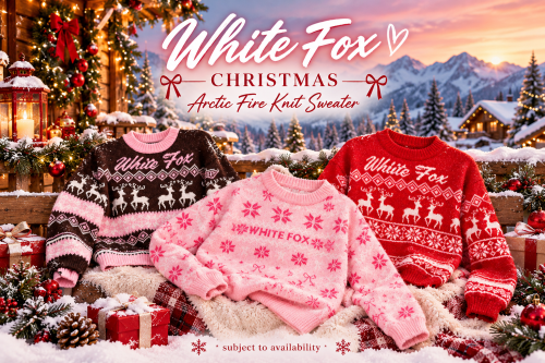 White Fox Christmas Arctic Fire Knit Sweater -AUTO WIN 27/10