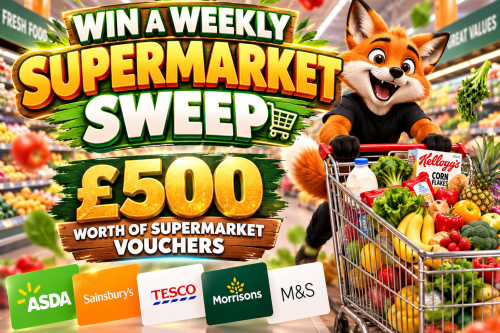 WIN A WEEKLY SUPERMARKET SWEEP- £500 WORTH OF SUPERMARKET VOUCHERS - 25/10-AUTO WIN