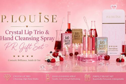 P LOUISE Crystal Lip Trio & Hand Cleansing Spray PR Gift Set-AUTO WIN 03/11