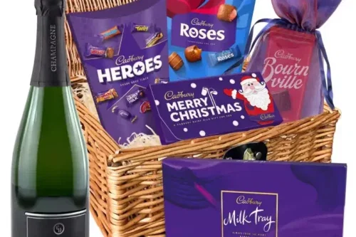 CADBURY CHRISTMAS CHOCOLATE & CHAMPAGNE BASKET-AUTO WIN 07/10