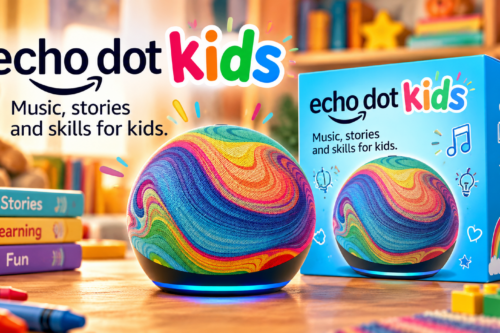 Echo Dot Kids (newest gen) | Wi-Fi and Bluetooth smart speaker | With 1 year of Amazon Kids+ content | Rainbow Swirl, with Alexa+ Early Access AUTO-WIN 04/10