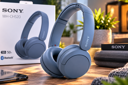 SONY WH-CH520 BLUETOOTH WIRELESS ON-EAR HEADPHONES WITH MIC/REMOTE, BLUE- LIVE DRAW 05/10