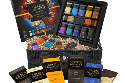 GREEN & BLACK’S ORGANIC CHOCOLATE LOVERS HAMPER BASKET