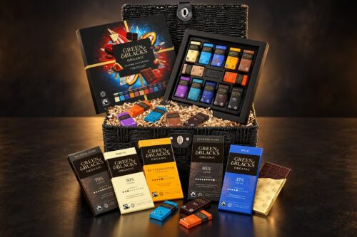 GREEN & BLACK’S ORGANIC CHOCOLATE LOVERS HAMPER BASKET